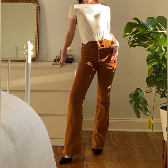 Aritzia Denim Forum Marianne Flare Corduroy Jeans Sz 24 - Picture 1 of 17